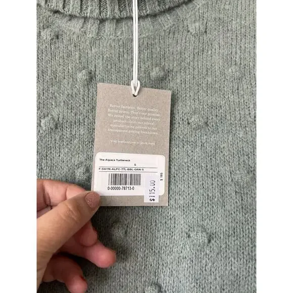 NWT Everlane The Alpaca Pom-Pom Turtleneck Sweater Size Small Wool - Picture 6 of 14